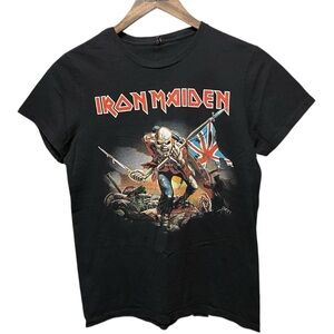 iron maiden the trooper front graphic heavy metal band music short sleeve shirt